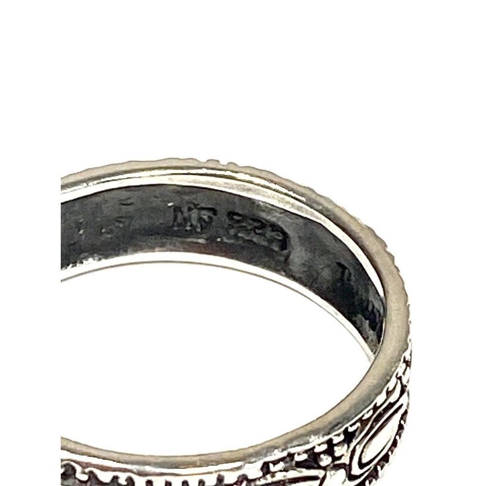 925 NF Thailand Ring Sterling Silver Band Design Women’s Size 9 3.63g - Picture 5 of 12